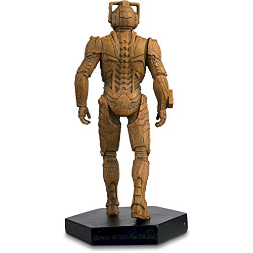 Figura de Cyberman de madera pintada a mano con licencia oficial de Merchandise Doctor Who de tamaño 1:21, figura en caja modelo #72
