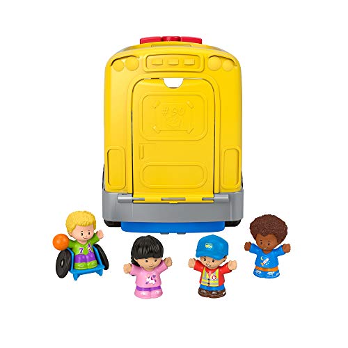 Fisher-Price- Autobús Escolar Amarillo Grande de Little People (Mattel GTL68), (Versión en español)