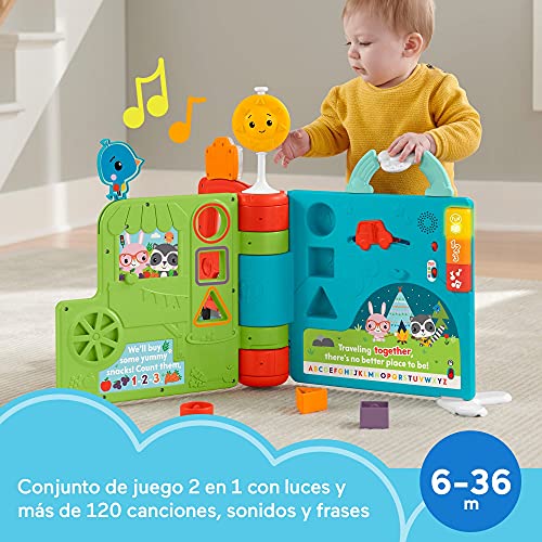 Fisher-Price Libro de historias Sienta y Levanta Juguete interactivo con luces y sonidos, regalo para bebés +6 meses (Mattel HCL17)