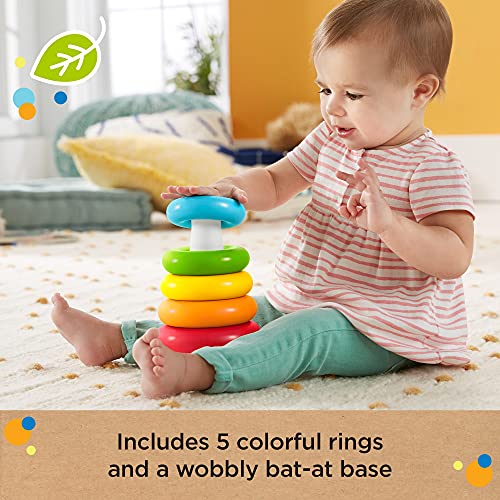 Fisher-Price Pirámide Balanceante Eco, juguete para bebé + 6 meses (Mattel GRF09)