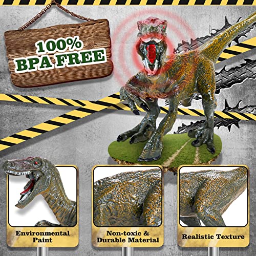 Fivejoy 45PCS Juguetes de Dinosaurios, Dinosaurios Juguetes, Figuras de Dinosaurios Realistas, Juego Educativo con Tapete de Juego de Actividades y Huevos Regalos para Niños Niña 3 4 5 Años