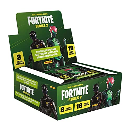 Fortnite Trading card Series 2 BOX DA 18 Bustine- Caja Sobres, Color Verde (Panini España