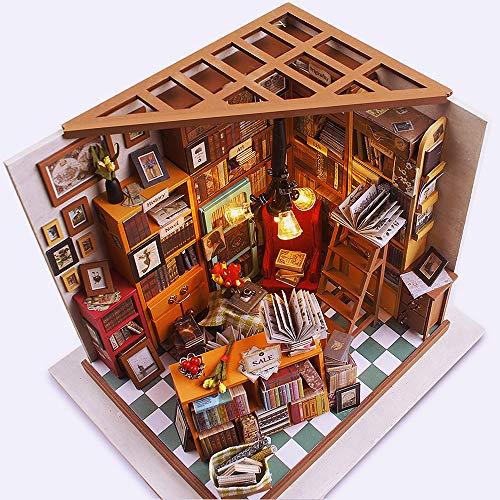 Fsolis Miniatura de la casa de muñecas con Muebles, Equipo de casa de muñecas de Madera 4D, más Resistente al Polvo y el Movimiento de música Regalo creativoDG102