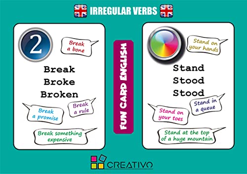 Fun Card English Irregular VERBS (Grammar and Vocabulary Flashcards + Exciting Game)