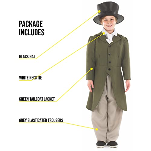 Fun Shack Disfraz de caballero victoriano para niños. Traje histórico victoriano para niños, talla M