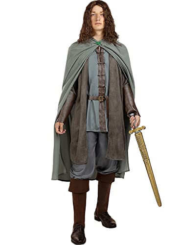 Funidelia | Disfraz de Aragorn - El Señor de los Anillos para hombre ▶ Lord of the Rings - Disfraz para adultos y divertidos accesorios para Fiestas, Carnaval y Halloween - Talla Estándar - Marrón