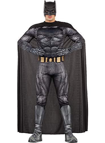 Funidelia | Disfraz de Batman - La Liga de la Justicia Oficial para Hombre Talla XL ▶ Caballero Oscuro, Superhéroes, DC Comics, Hombre Murciélago - Color: Negro - Licencia: 100% Oficial