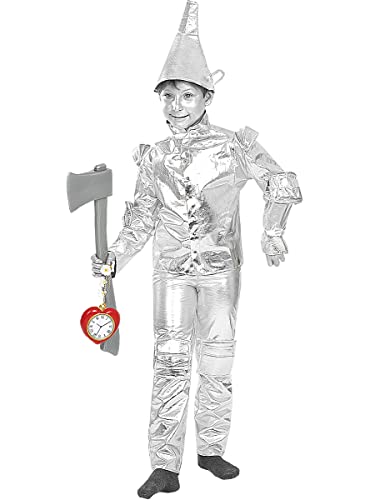 Funidelia | Disfraz de de Hojalata - El Mago de Oz para niño ▶ Dorothy, Wizard of Oz - Disfraz para niños y divertidos accesorios para Fiestas, Carnaval y Halloween - Talla 7-9 años - Gris / Plateado
