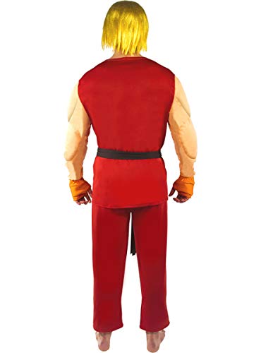 Funidelia | Disfraz de Ken - Street Fighter Oficial para Hombre Talla L ▶ Street Fighter, Videojuegos, Años 80, Arcade - Rojo