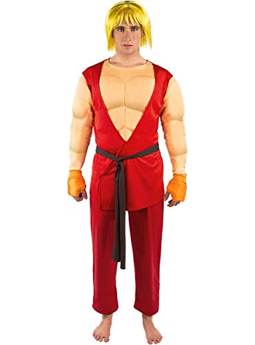 Funidelia | Disfraz de Ken - Street Fighter Oficial para Hombre Talla L ▶ Street Fighter, Videojuegos, Años 80, Arcade - Rojo