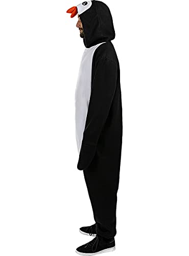 Funidelia | Disfraz de pingüino Onesie para Hombre y Mujer Talla M ▶ Animales, Polo Sur - Color: Negro - Divertidos Disfraces y complementos para Carnaval y Halloween
