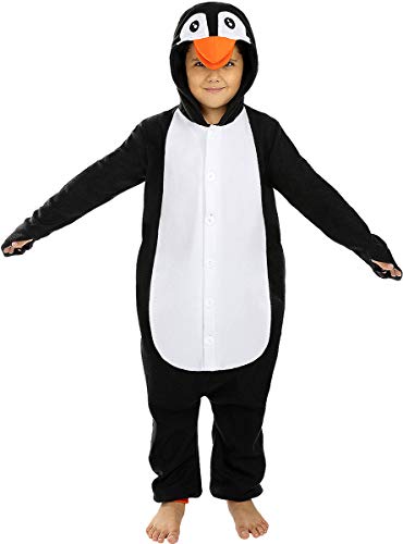 Funidelia | Disfraz de pingüino Onesie para niño y niña Talla 3-4 años ▶ Animales, Polo Sur - Color: Negro - Divertidos Disfraces y complementos para Carnaval y Halloween