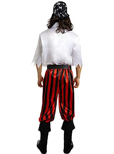 Funidelia | Disfraz de Pirata - Colección bucanero para Hombre Talla XL ▶ Corsario, Bucanero - Color: Blanco - Divertidos Disfraces y complementos para Carnaval y Halloween