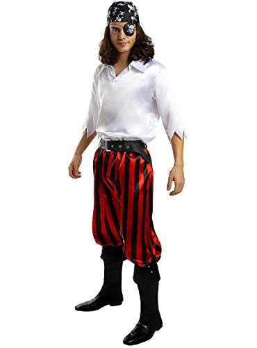 Funidelia | Disfraz de Pirata - Colección bucanero para Hombre Talla XL ▶ Corsario, Bucanero - Color: Blanco - Divertidos Disfraces y complementos para Carnaval y Halloween