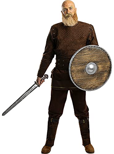 Funidelia | Disfraz de Ragnar - Vikings Oficial para Hombre Talla M ▶ Vikings, Vikingos, Bárbaro, Nórdico - Color: Marrón - Licencia: 100% Oficial - Divertidos Disfraces y complementos