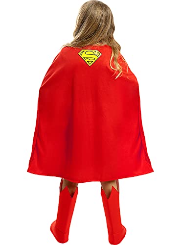 Funidelia | Disfraz de Supergirl Oficial para niña Talla 10-12 años ▶ Kara Zor-El, Superhéroes, DC Comics - Color: Rojo - Licencia: 100% Oficial - Divertidos Disfraces y complementos