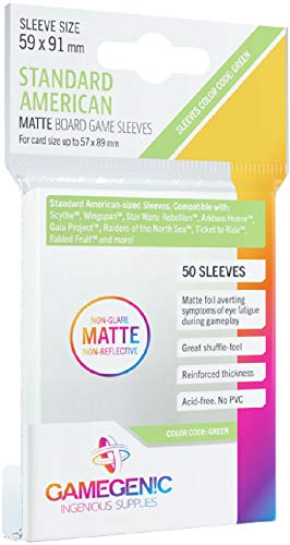 GAMEGEN!C- Matte Std American-Sized Boardgame Sleeves 59x91m, Color Clear (GGS10066ML)