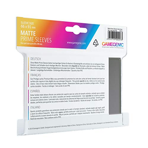 GAMEGEN!C- Pack Matte Prime Sleeves Dark Gray (100), Color (GGS10037ML)