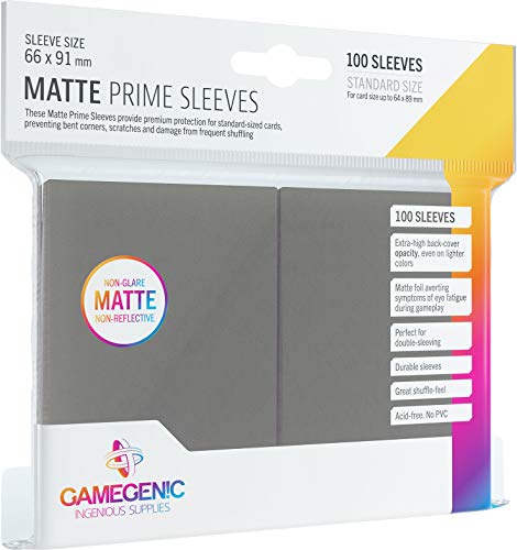 GAMEGEN!C- Pack Matte Prime Sleeves Dark Gray (100), Color (GGS10037ML)