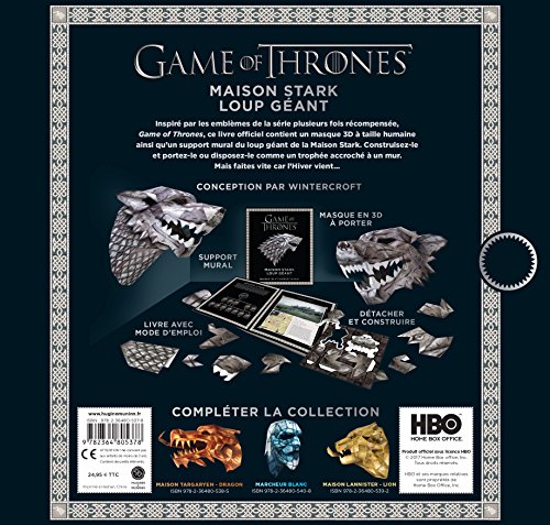 Games of Thrones, Maison Stark Loup Géant (Masque 3D Game of Thrones Masque 3D Et Support Mural Game of Thrones)