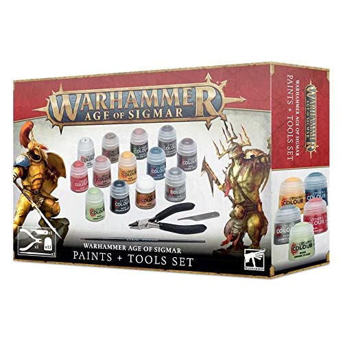 Games Workshop - Juego de pinturas Warhammer Age Of Sigmar + herramientas