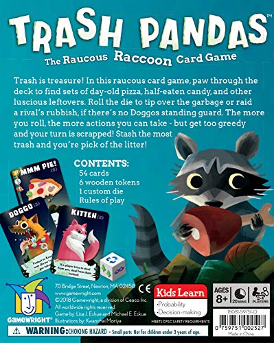 Gamewright CSG Trash Pandas Tarjeta de Juego, Multicolor