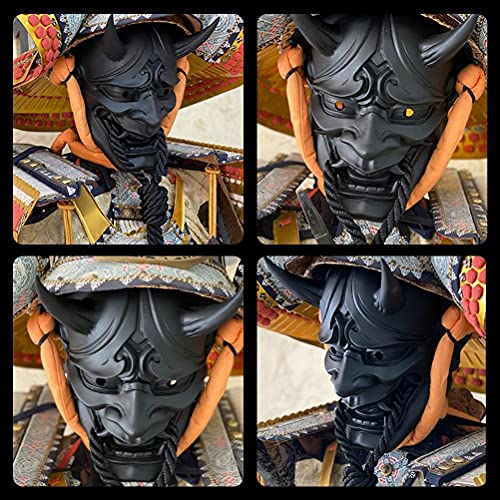 Gazaar Máscara de terror de Halloween, máscara de asesino de guerrero samurai japonés, máscara de disfraz de Halloween, máscara de cara completa para Halloween, suministros de decoración de carnaval