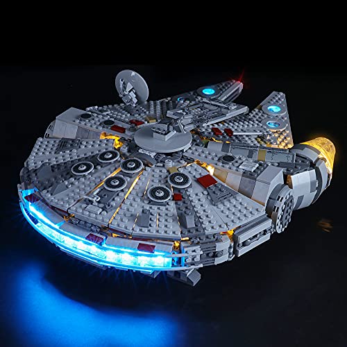 GEAMENT Kit de luz LED para Halcón Milenario (Millennium Falcon) - Compatible con Lego Star Wars 75257 (Juego Lego no Incluido)