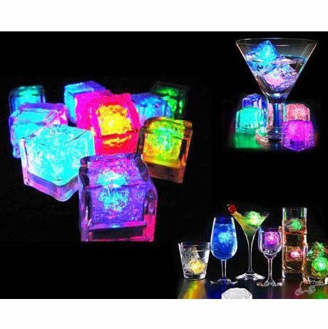 Gearmax® 12pcs Hielo Color Colorido LED Flash en la Noche/Decoración de la Boda/Cumpleaños