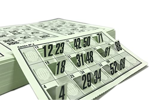 Genérico 960 Cartones de Números Troquelados para Bingo Tradicional de 90 Bolas
