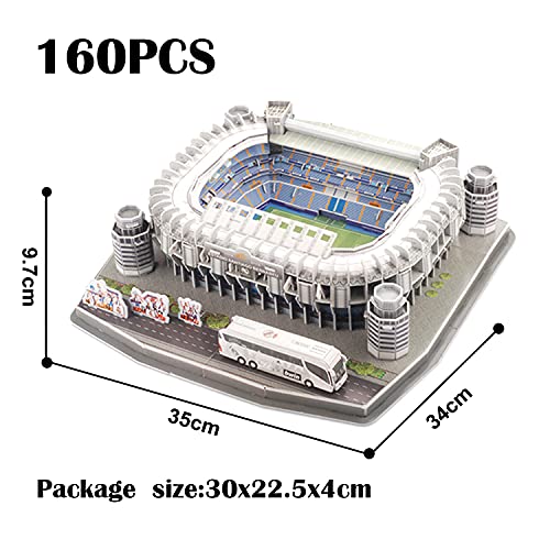 Georgie Porgy 3D Estadio de Fútbol Puzzles Juguetes de Construcción Conjuntos (Estadio Bernabeu 160pcs)