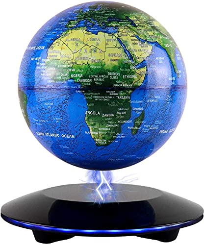 Globo Flotante de Levitación Magnética JOWHOL - Rotación del Mapa del Mundo con Luces LED para la Educación Enseñanza Inicio Oficina de Decoración de Escritorio Regalo de Cumpleaños