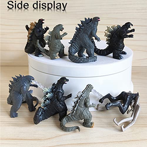 Godzilla Cake Topper,8 Piezas King of Monsters Godzilla Monsters Figuras, 5cm Cumpleaños Dinosaurio Modelo Set,Baby Shower Fiesta de cumpleaños Pastel Decoración Suministros