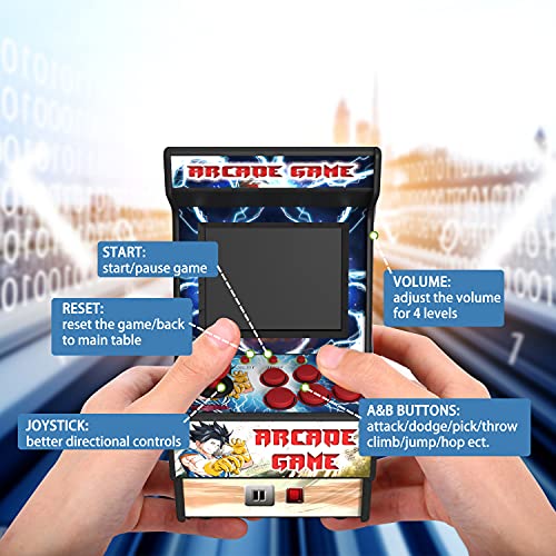 Golden Security Mini máquina de Juegos Arcade de 2.8 ”RHAC06 156 Juegos portátiles clásicos El Mejor Juguete electrónico para niños y Adultos con Pantalla Colorida y batería Recargable