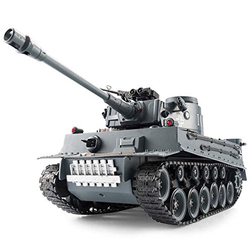 GOODS+GADGETS Tanque RC Alemán Tiger I 2.4GHz R/C Modelo a Escala 1:16 con función de Disparo, Sonido - RTR (Tiger I)