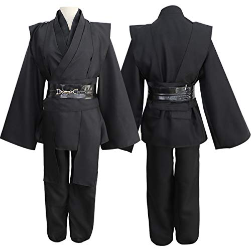 GRYY Disfraz de Cosplay Ropa de Samurai Traje Negro Uniforme de Hombre Disfraz de Navidad para Adulto Halloween,Black-S