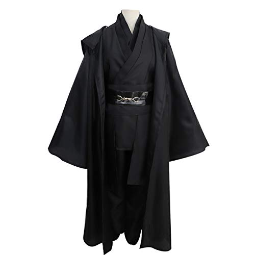 GRYY Disfraz de Cosplay Ropa de Samurai Traje Negro Uniforme de Hombre Disfraz de Navidad para Adulto Halloween,Black-S
