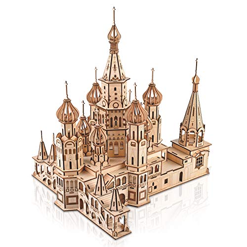 GuDoQi Puzzle 3D Madera, Maqueta de Catedral de San Basilio para Montar, Rompecabezas Madera 3D para Construir, Kit de Manualidades DIY, Juguete de Montaje, Pasatiempos para Adultos