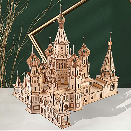 GuDoQi Puzzle 3D Madera, Maqueta de Catedral de San Basilio para Montar, Rompecabezas Madera 3D para Construir, Kit de Manualidades DIY, Juguete de Montaje, Pasatiempos para Adultos