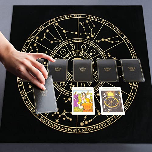 GUIPAN Mantel de Tarot de Franela, tapete de péndulo de adivinación Plegable, Mantel de Altar de Franela Misterioso, astrólogos Magos Magos