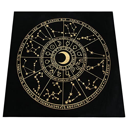 GUIPAN Mantel de Tarot de Franela, tapete de péndulo de adivinación Plegable, Mantel de Altar de Franela Misterioso, astrólogos Magos Magos