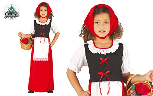 Guirca- Disfraz infantil de pastora, Color rojo, 10-12 años (42485.0)