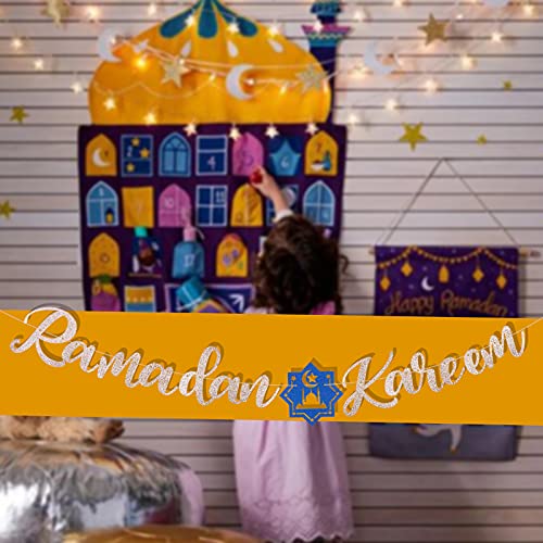 Guirnalda Papel Ramadan Kareem Banderín Decoración Musulmán Bandera Adorno Banner para Fiesta Ramadán Islam Festival Familiares Hogar Reuniones DIY