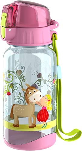 HABA 304485 Vicki & Pirli - Cantimplora infantil, 400 ml, con diseño de caballos en color rosa, para la guardería o la escuela, de plástico libre de bisfenol A, apta para el lavavajillas