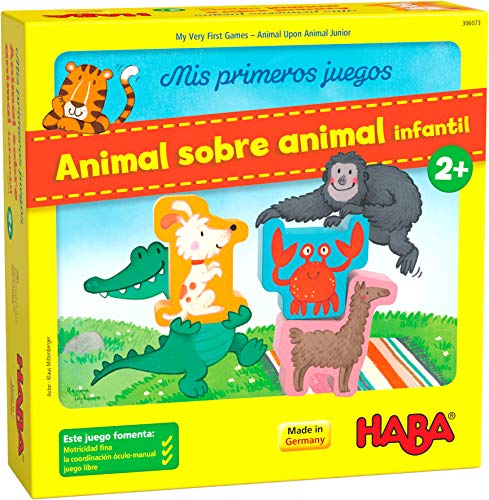 HABA 306073 - Mis Primeros Juegos – Animal sobre Animal, clásico Juego de apilamiento. Más 2 años