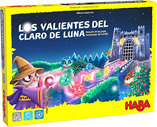 HABA 306486 - Los Valientes del Claro de Luna - Rescate de Las Joyas hechizadas del Castillo, Juego Infantil de Mesa de acumulación. Más 5 años
