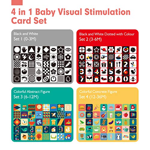 hahaland Tarjetas Flash Juguetes Bebes 0-3 Meses Flashcards Juguetes Bebes 6-12 Meses Tarjetas Negras y Blancas Contraste Tarjetas Estimulacion Visual para Bebes de 0-36 Meses, 80 Piezas