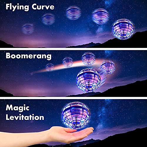 Hajimari Nova Bola Voladora Luminosa - Boomerang volador flotante | Pelota volante de juguete para todas las edades | Dron ovni volador con luces LED | Bola mágica con luz que flota y vuela para niños