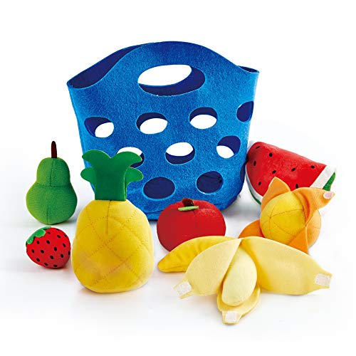 Hape Cesta de Frutas – Accesorios de Comida Suave – Adecuado para 18 Meses en adelante (E3169)