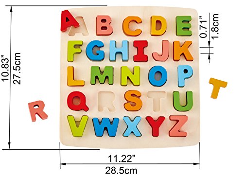 Hape International- Puzle Encajable Alfabeto Mayúsculas, Multicolor (E1551)